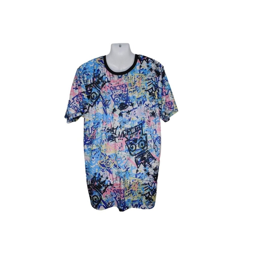 Men's Size XL Fresh Prints of Bel-Air Graffiti Multi Color Graphic Shirt